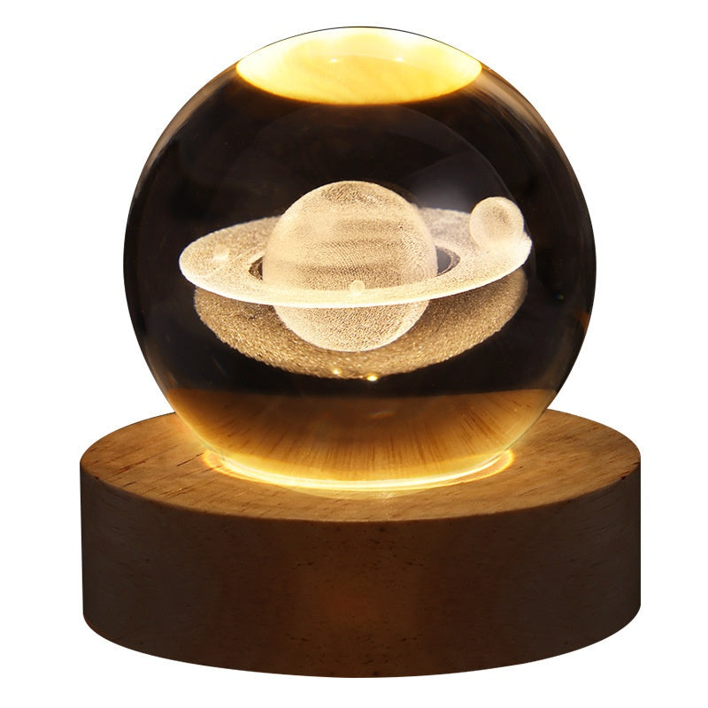 Galaxy Crystal Ball Lamp – LED Projection Night Light for Cozy Ambience