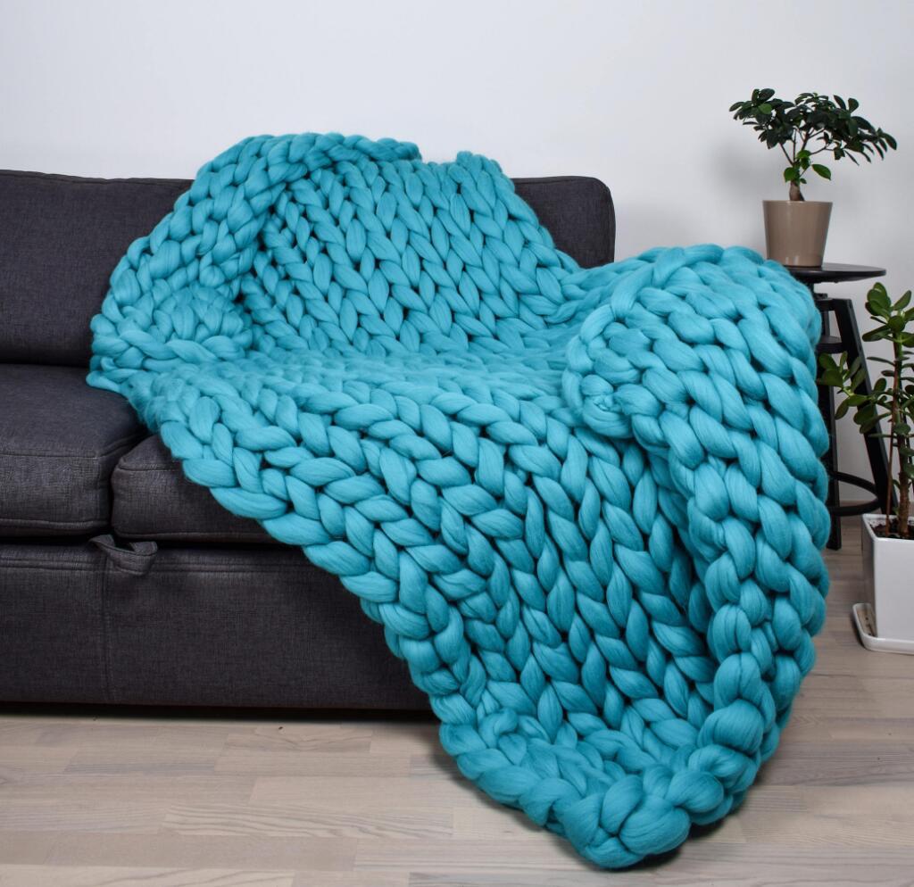 Decorative Handmade Knitted Blanket – Cozy Photography & Home Decor Throw