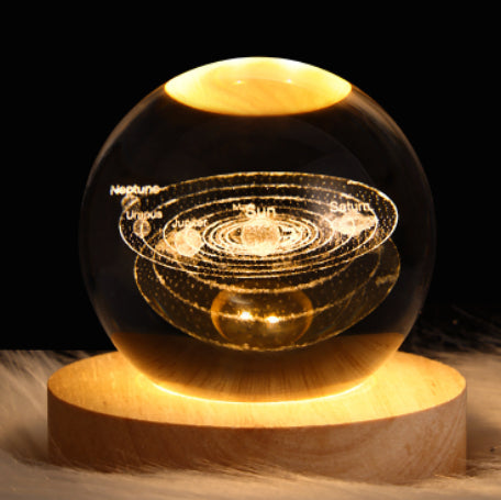 Galaxy Crystal Ball Lamp – LED Projection Night Light for Cozy Ambience