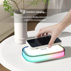 LED Bedside Lamp with Wireless Charger – Small Night Light for Desk Setup