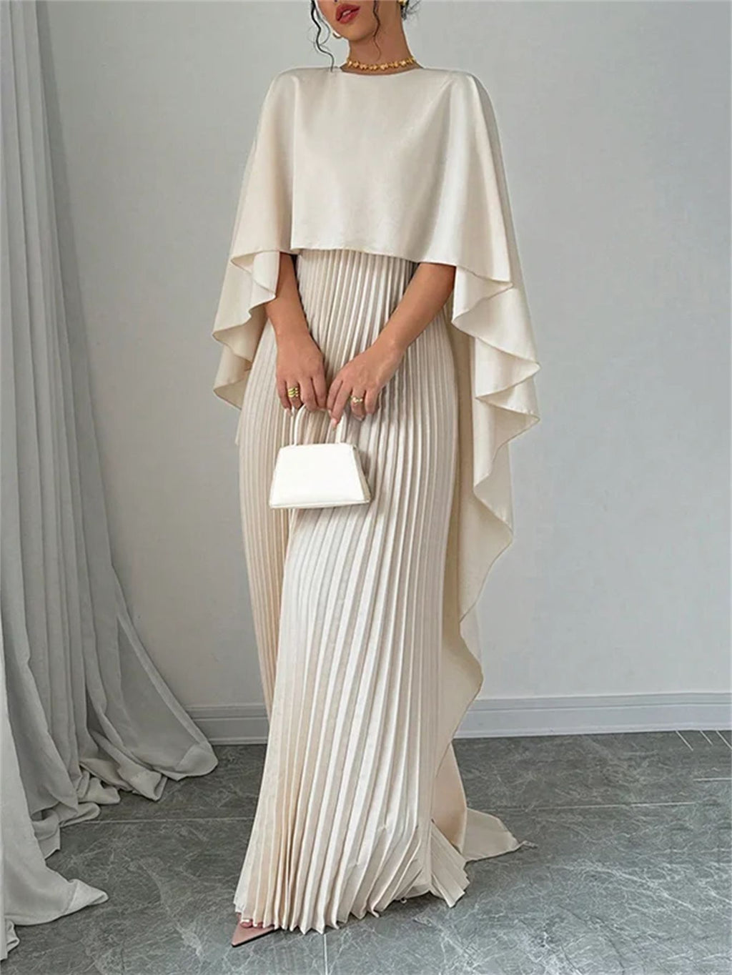 Casual Summer Dress – Loose Fit Batwing Sleeve Midi Dress for Women