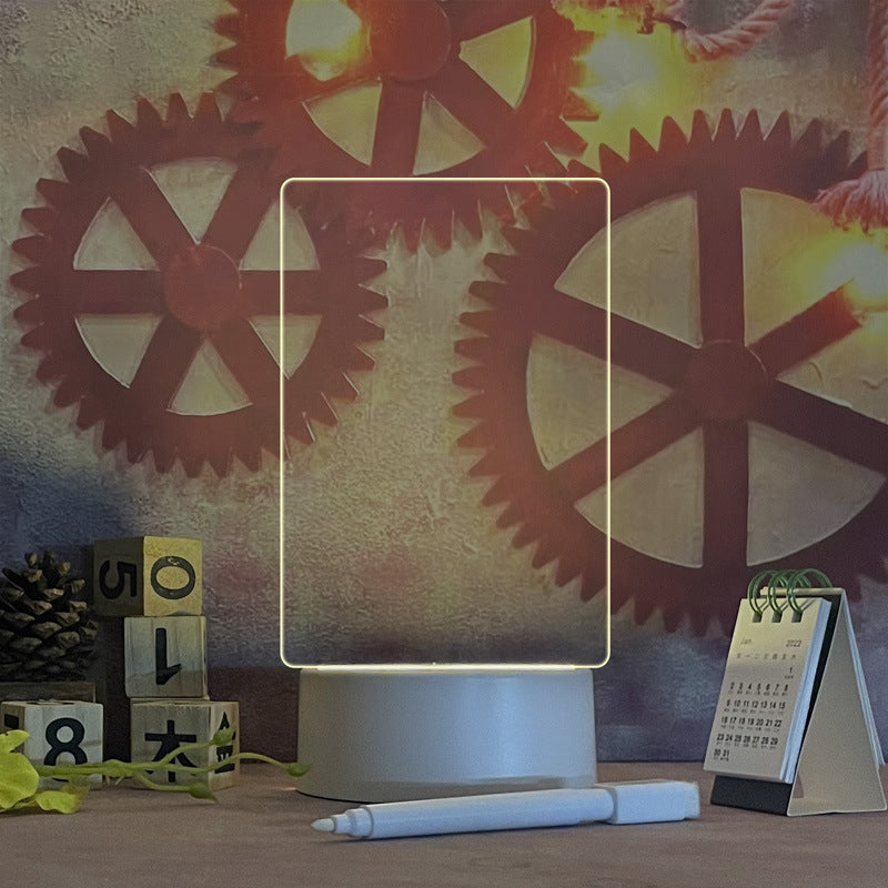 Glowing Acrylic Message Board – Reusable LED Writing Tablet for Desk Decor