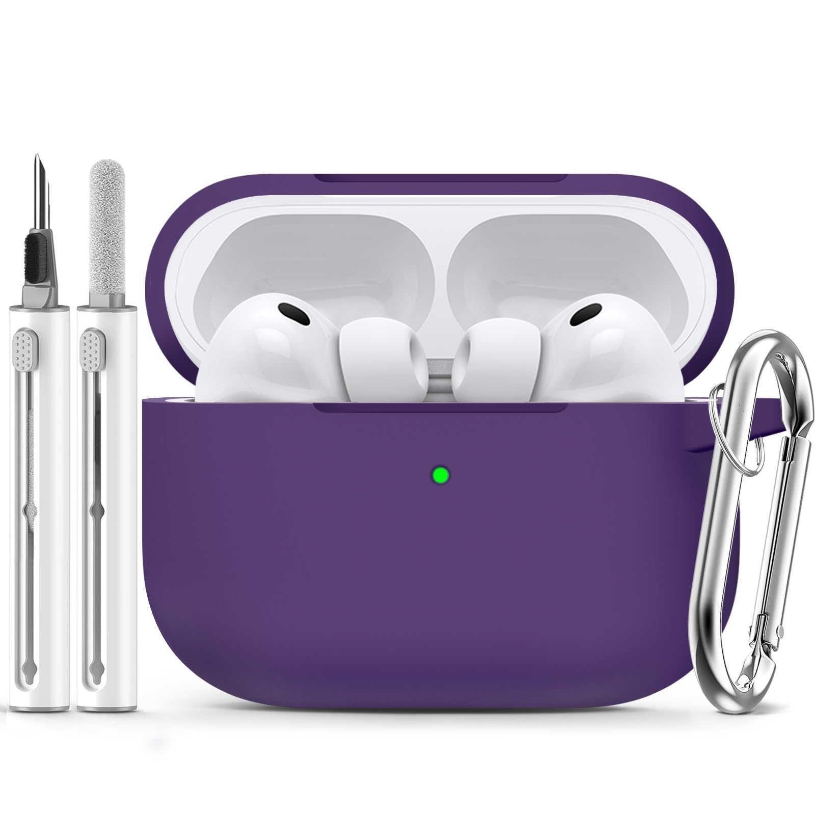 Ljusmicker for AirPods Pro 3 Case 2025 with Cleaner Kit,Soft Silicone Protective Cover for Apple AirPods Pro 3rd Generation Case for Women Men,AirPod Pro 3 CasesAccessories with Keychain-Light Lilac