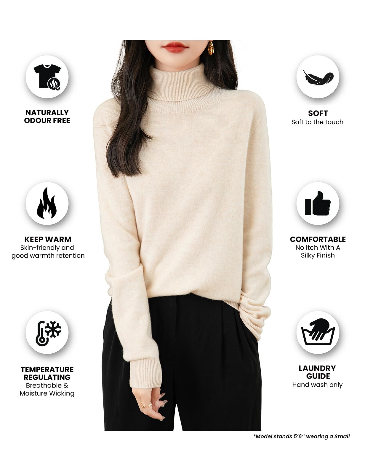 Chanyarn Women's Turtleneck 100% Merino Wool 2025 First-Line Ready to Wear Fall Winter Seamless Knit Pullover Sweater