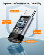 Temdan 4 Pack Lightning to USB C Adapter for iPhone 15/16/17 Pro/17 Pro Max,for iPhone 17/16 Charger,17/16 Accessories,Fast Charging & Data Transfer,USB C Charger Connector Cable,Not for Audio/OTG