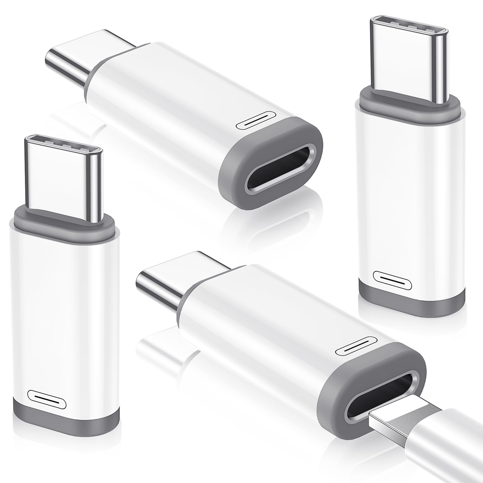 Temdan 4 Pack Lightning to USB C Adapter for iPhone 15/16/17 Pro/17 Pro Max,for iPhone 17/16 Charger,17/16 Accessories,Fast Charging & Data Transfer,USB C Charger Connector Cable,Not for Audio/OTG