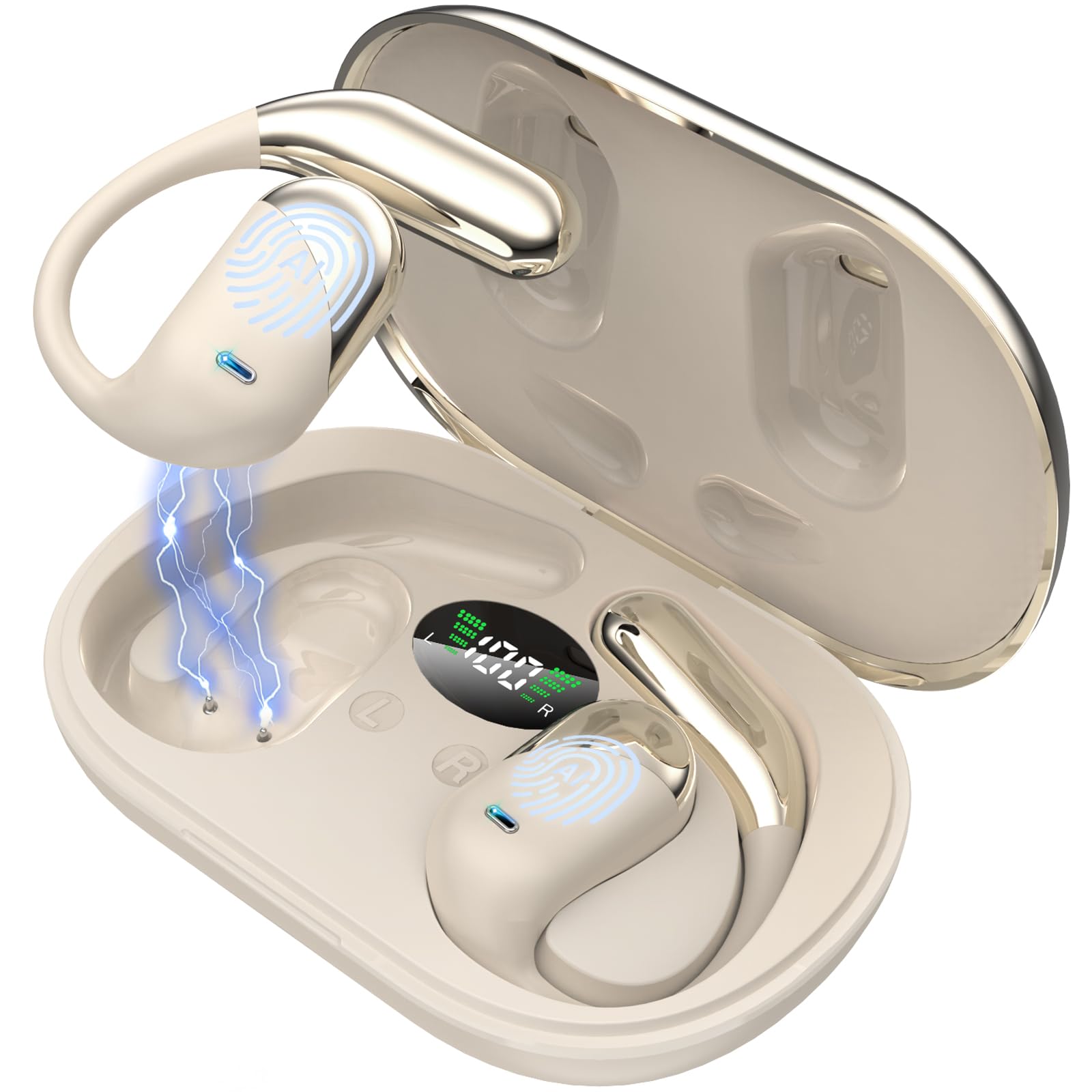 Translation Earbuds Real Time - AI 144 Language Translator Earbuds, Audifonos Traductores Inglés Español, 3-in-1 Translating Device, Translate Ear Buds for Travel Learning with Charging Cradle