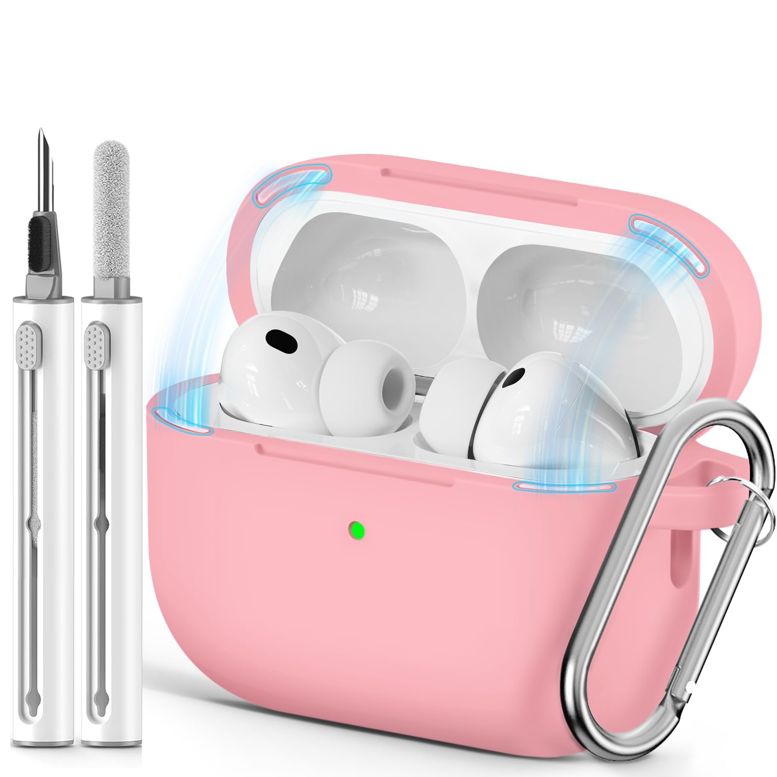 Ljusmicker for AirPods Pro 3 Case 2025 with Cleaner Kit,Soft Silicone Protective Cover for Apple AirPods Pro 3rd Generation Case for Women Men,AirPod Pro 3 CasesAccessories with Keychain-Light Lilac