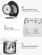 Cuckoo CRP-RT0609FW 6 cup Twin Pressure Plate Rice Cooker & Warmer with High Heat, GABA, Mixed, Scorched, Turbo, Porridge, Baby Food, Steam (Hi/Non Press.) and more, Made in Korea (White)