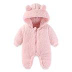 Newborn Baby Bear Outfit Suit Girls Boys Fleece Jumpsuit Romper Hooded Winter Snowsuit Clothes