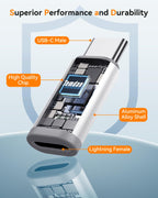 Temdan 4 Pack Lightning to USB C Adapter for iPhone 15/16/17 Pro/17 Pro Max,for iPhone 17/16 Charger,17/16 Accessories,Fast Charging & Data Transfer,USB C Charger Connector Cable,Not for Audio/OTG