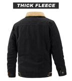 EKLENTSON Men's Winter Jacket Thick Thermal Cotton Warm Fleece Lined Coat Trucker Lapel Work Cargo Jackets for Men