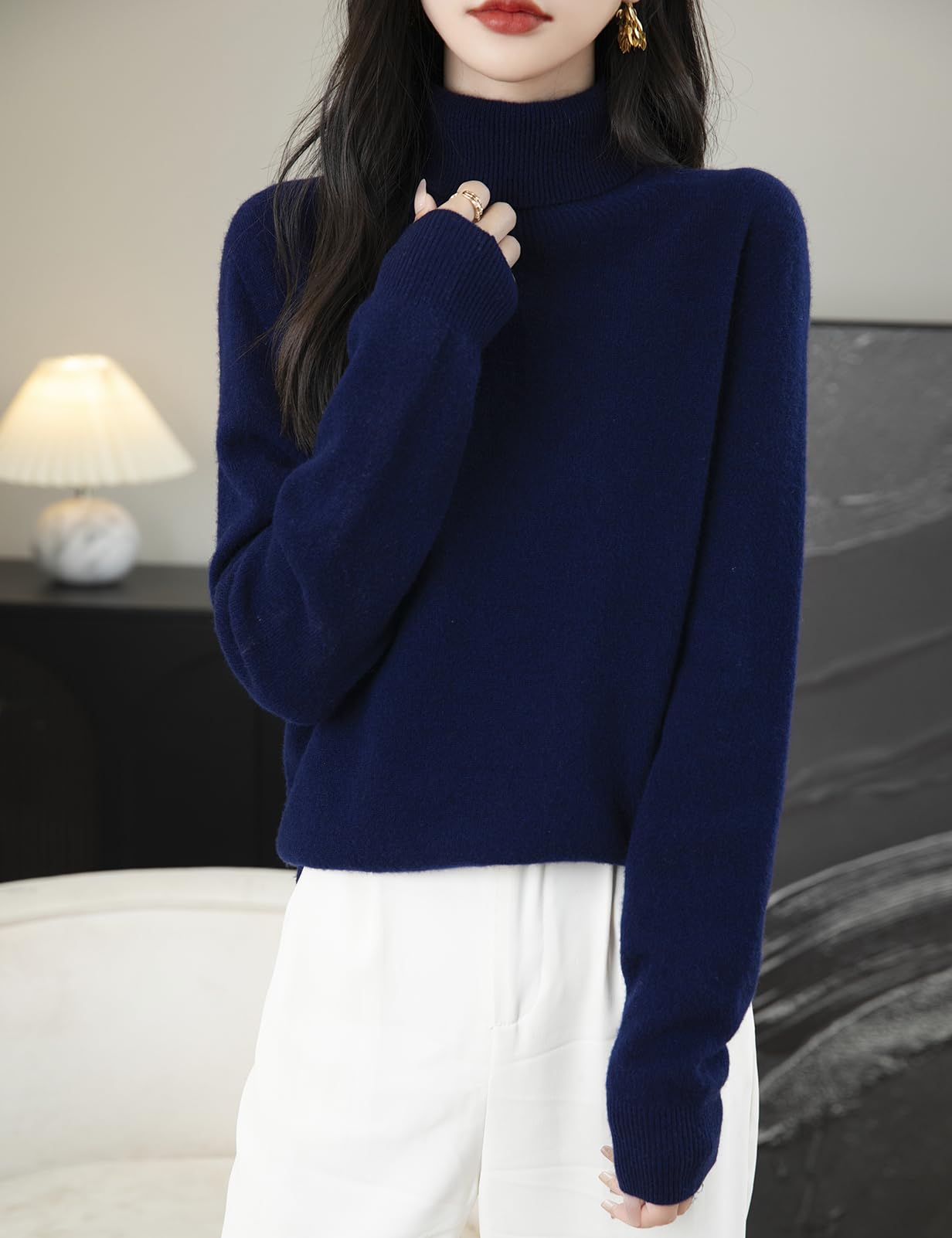 Chanyarn Women's Turtleneck 100% Merino Wool 2025 First-Line Ready to Wear Fall Winter Seamless Knit Pullover Sweater