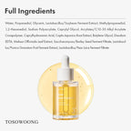 TOSOWOONG Honey Glow 65% Propolis Serum, Hyaluronic Acid, Kojic Acid, Niacinamide, Hydrating Facial Soothing Moisturizer for Irritated Uneven Skin Tone, Glass Skin, Korean Skin Care, 33ml, 1.11 fl.oz.