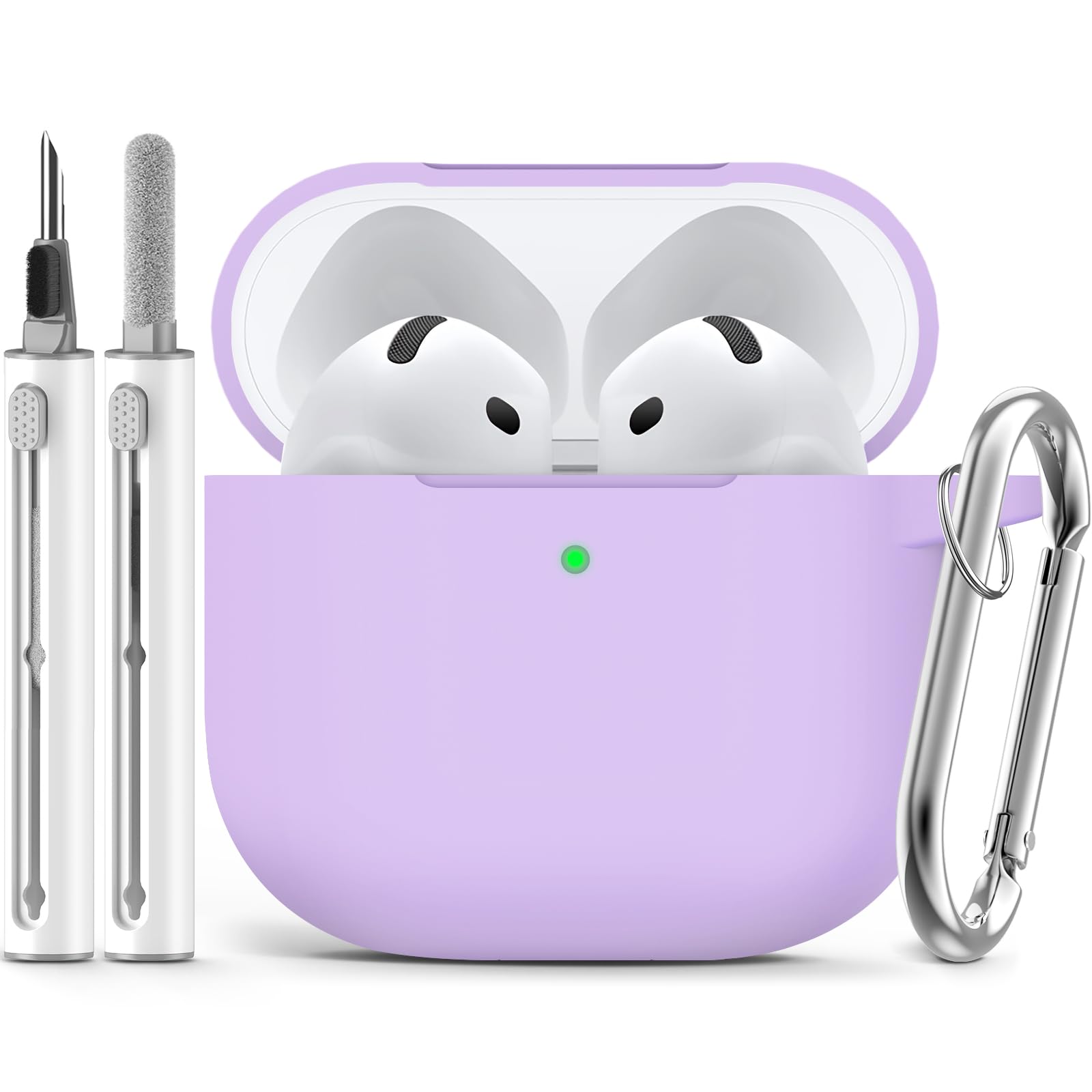 Ljusmicker for AirPods Pro 3 Case 2025 with Cleaner Kit,Soft Silicone Protective Cover for Apple AirPods Pro 3rd Generation Case for Women Men,AirPod Pro 3 CasesAccessories with Keychain-Light Lilac