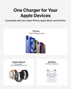 Belkin 3-in-1 MagSafe-Compatible iPhone Charger - Foldable Magnetic Qi2 Certified, MagSafe Charging Station for Phone, Apple Watch, AirPods - Wireless for Multiple Devices