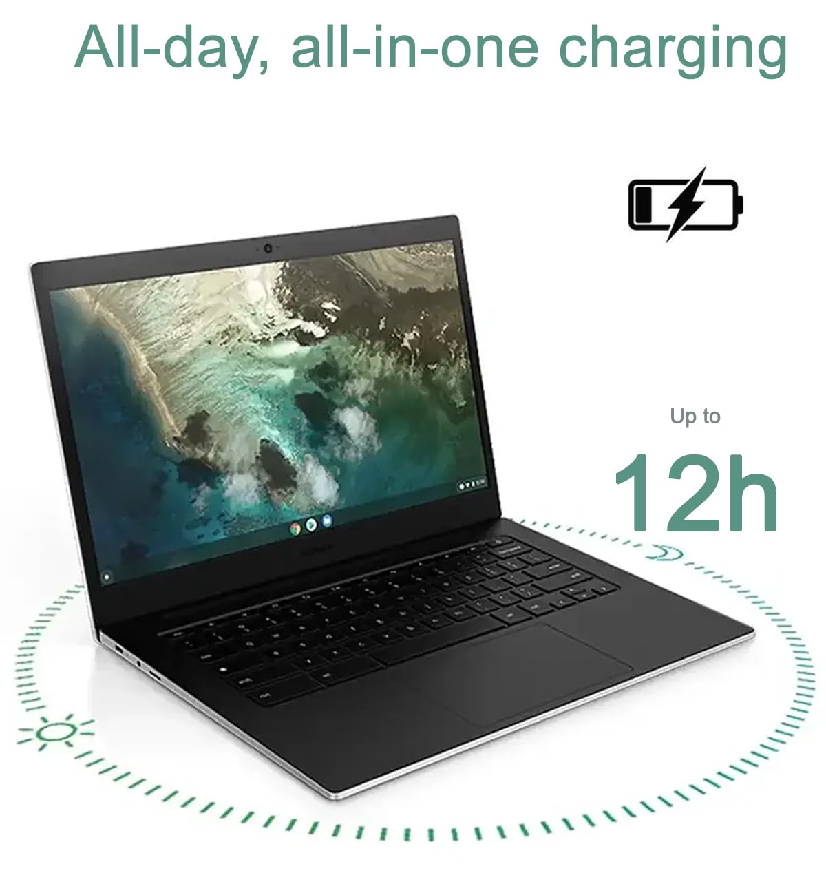 Samsung 14" Galaxy Chromebook Go Laptop PC Computer, Intel Celeron N4500 Processor, 4GB RAM, 64GB Storage, ChromeOS, XE340XDA-KA2US, Student Laptop, Silver