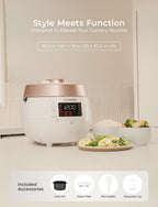 Cuckoo CRP-RT0609FW 6 cup Twin Pressure Plate Rice Cooker & Warmer with High Heat, GABA, Mixed, Scorched, Turbo, Porridge, Baby Food, Steam (Hi/Non Press.) and more, Made in Korea (White)