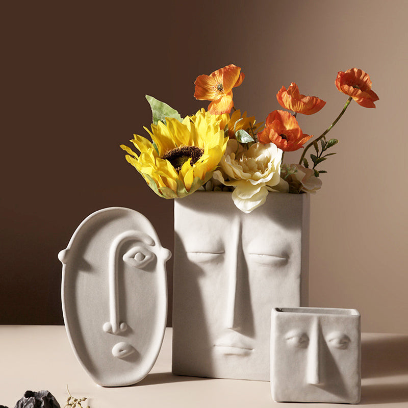 Creative Face Vase – Nordic Ceramic Decoration for Bedroom & Living Room