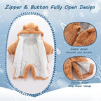 Newborn Baby Bear Outfit Suit Girls Boys Fleece Jumpsuit Romper Hooded Winter Snowsuit Clothes