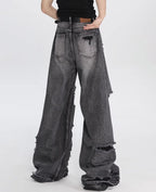 Baggy Jeans for Women Men Ripped Straight Leg Pants High Waisted Distressed Jeans Y2K Grunge Summer Clothes.
