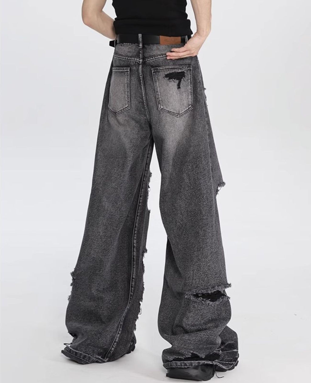 Baggy Jeans for Women Men Ripped Straight Leg Pants High Waisted Distressed Jeans Y2K Grunge Summer Clothes.