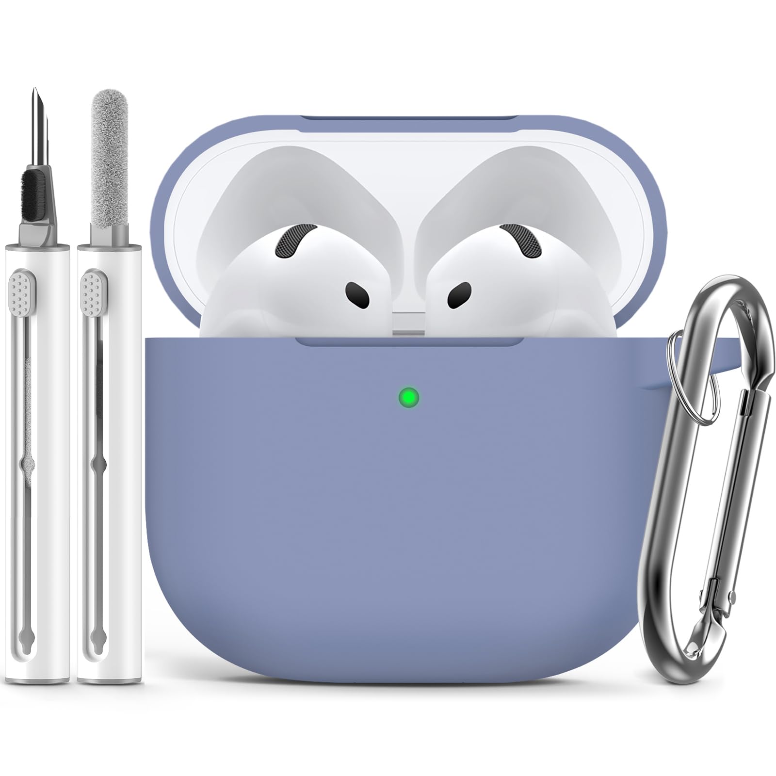 Ljusmicker for AirPods Pro 3 Case 2025 with Cleaner Kit,Soft Silicone Protective Cover for Apple AirPods Pro 3rd Generation Case for Women Men,AirPod Pro 3 CasesAccessories with Keychain-Light Lilac