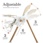 Mallify Foldable High Chairs for Babies and Toddlers, 3-in-1 Convertible Baby High Chair with Removable Soft Cushion and Tray, Adjustable Height & Recline, Lockable Wheels, Dark Blue