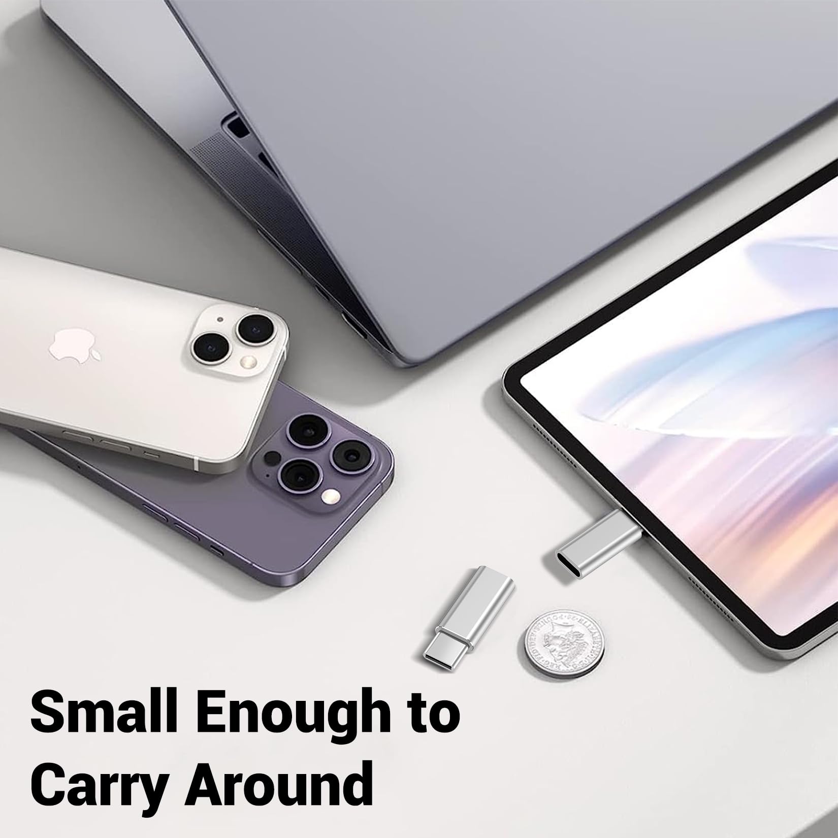 Temdan 4 Pack Lightning to USB C Adapter for iPhone 15/16/17 Pro/17 Pro Max,for iPhone 17/16 Charger,17/16 Accessories,Fast Charging & Data Transfer,USB C Charger Connector Cable,Not for Audio/OTG