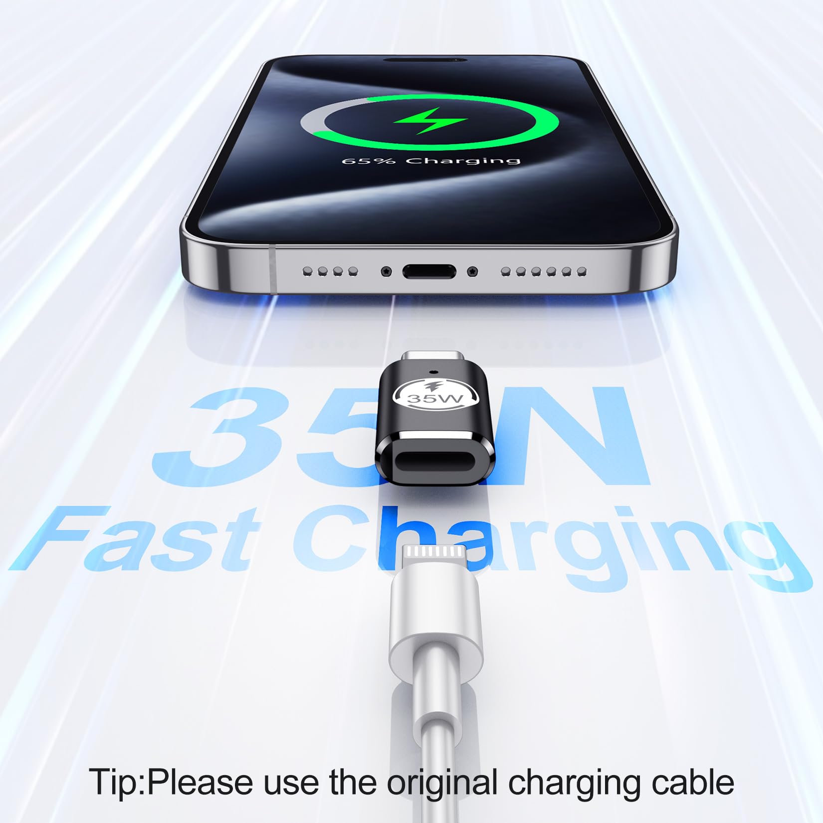 Temdan 4 Pack Lightning to USB C Adapter for iPhone 15/16/17 Pro/17 Pro Max,for iPhone 17/16 Charger,17/16 Accessories,Fast Charging & Data Transfer,USB C Charger Connector Cable,Not for Audio/OTG