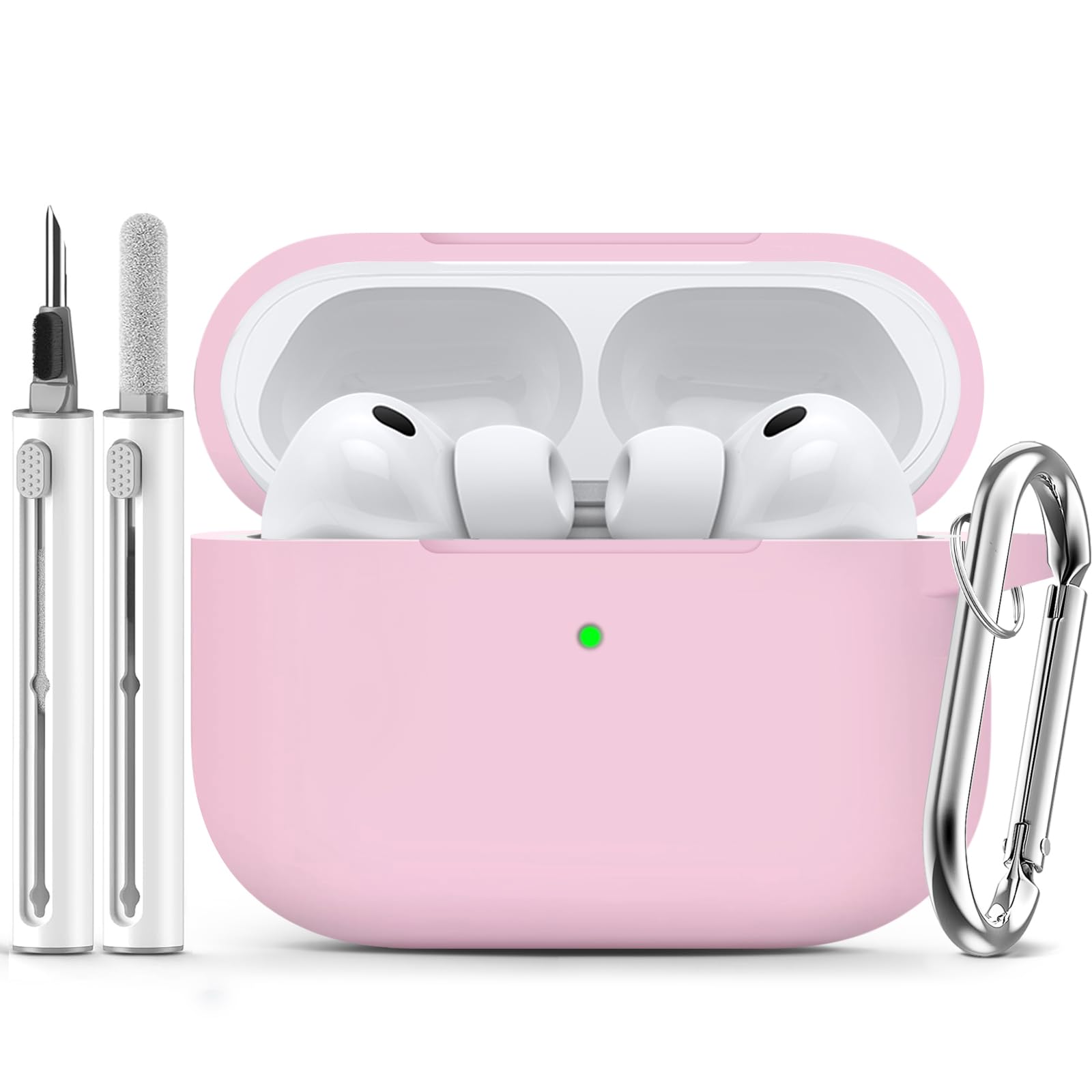 Ljusmicker for AirPods Pro 3 Case 2025 with Cleaner Kit,Soft Silicone Protective Cover for Apple AirPods Pro 3rd Generation Case for Women Men,AirPod Pro 3 CasesAccessories with Keychain-Light Lilac