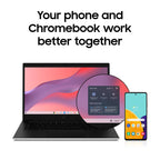 Samsung 14" Galaxy Chromebook Go Laptop PC Computer, Intel Celeron N4500 Processor, 4GB RAM, 64GB Storage, ChromeOS, XE340XDA-KA2US, Student Laptop, Silver