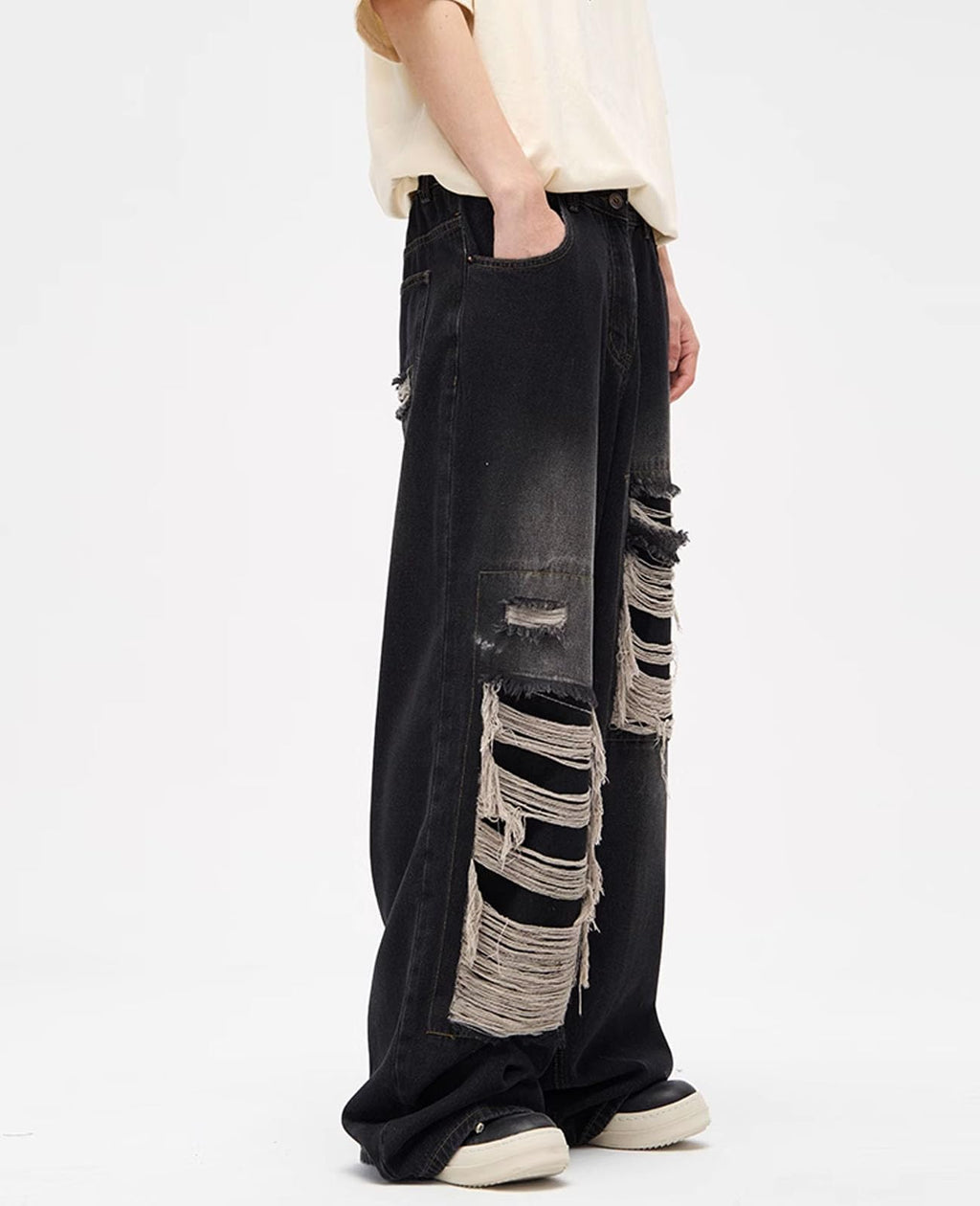 Baggy Jeans for Women Men Ripped Straight Leg Pants High Waisted Distressed Jeans Y2K Grunge Summer Clothes.