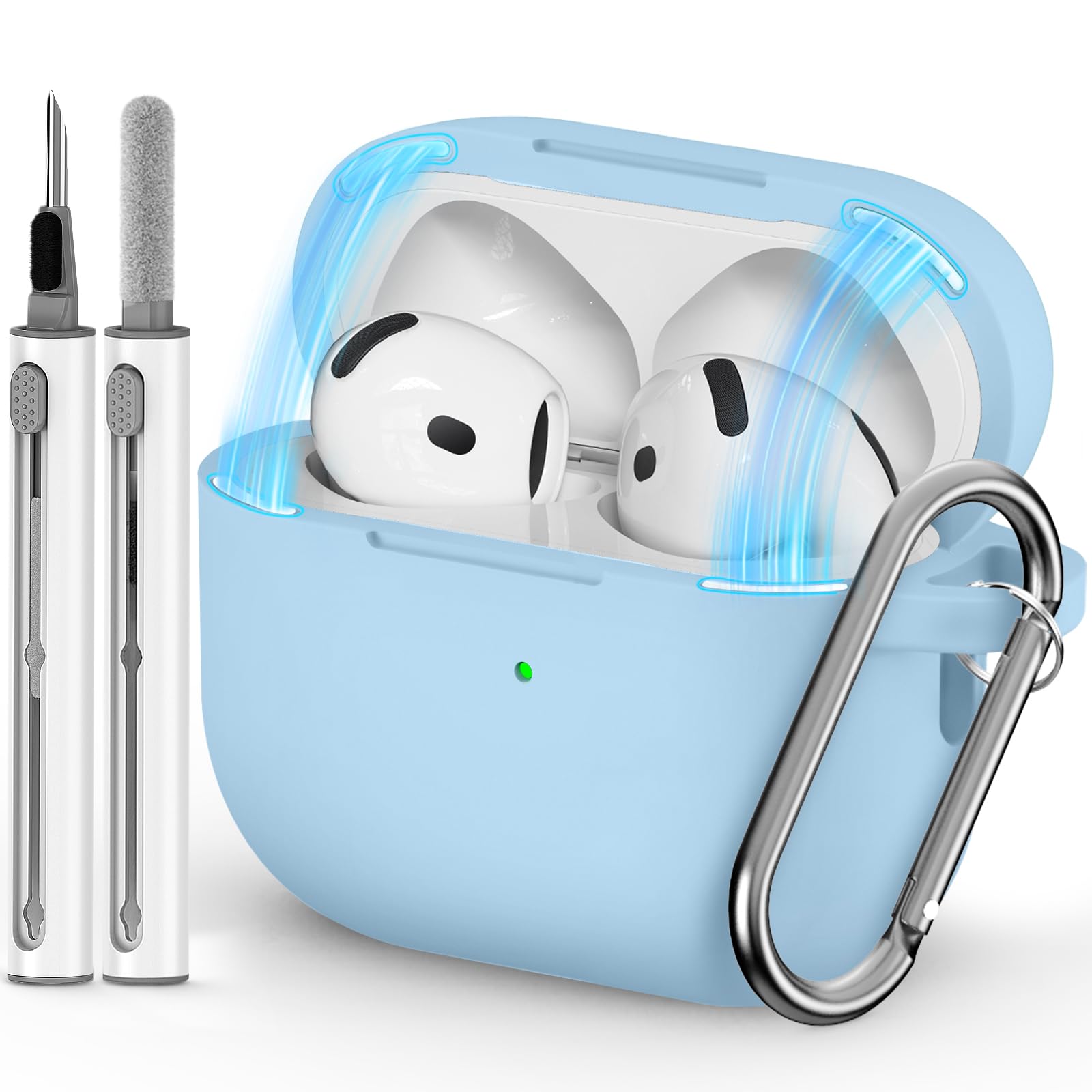 Ljusmicker for AirPods Pro 3 Case 2025 with Cleaner Kit,Soft Silicone Protective Cover for Apple AirPods Pro 3rd Generation Case for Women Men,AirPod Pro 3 CasesAccessories with Keychain-Light Lilac