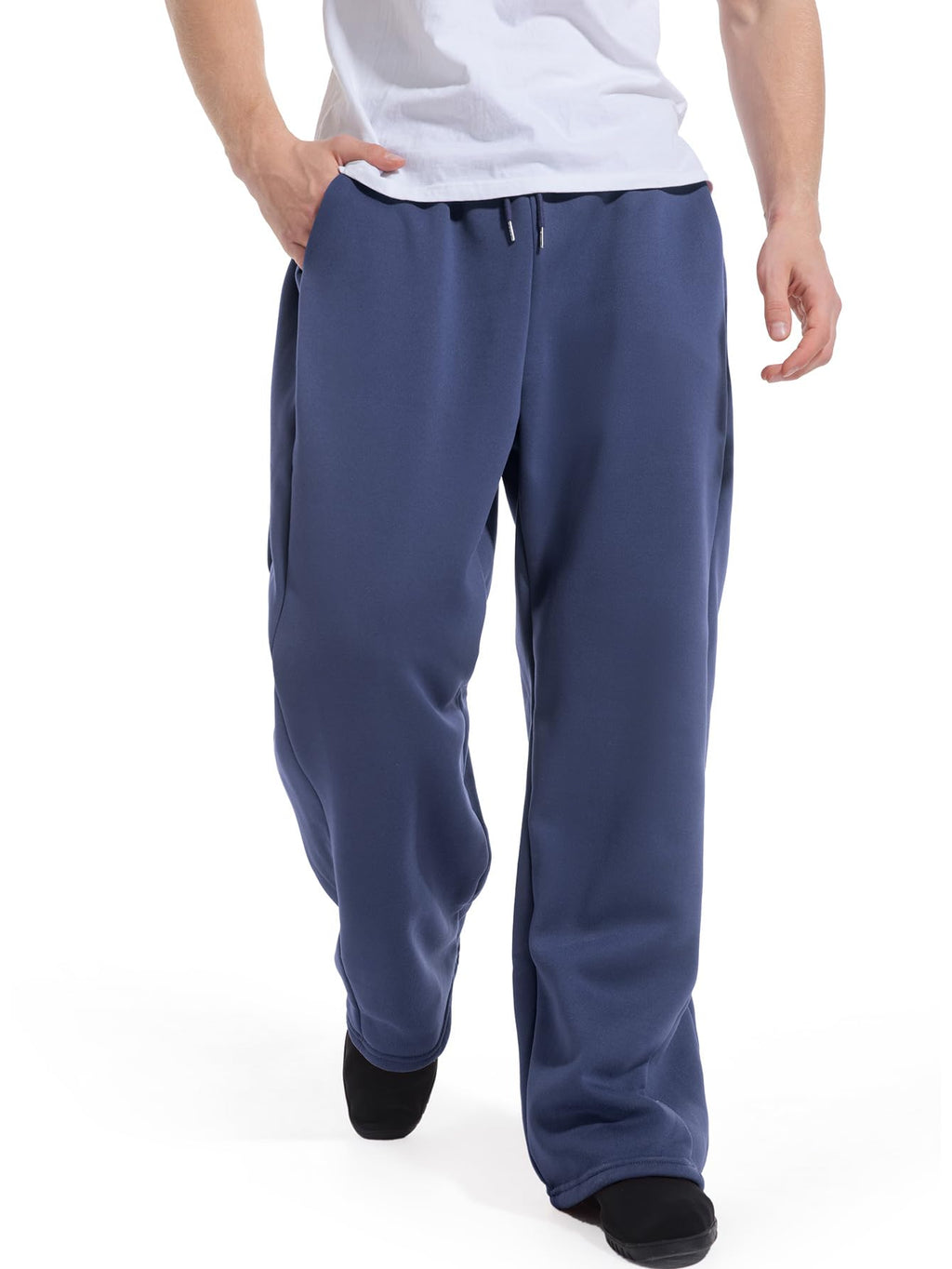 Men's Baggy Sweatpants Wide Leg Lounge Sweat Pants with Pockets