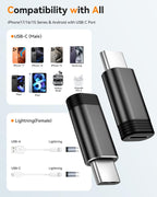 Temdan 4 Pack Lightning to USB C Adapter for iPhone 15/16/17 Pro/17 Pro Max,for iPhone 17/16 Charger,17/16 Accessories,Fast Charging & Data Transfer,USB C Charger Connector Cable,Not for Audio/OTG