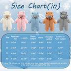 Newborn Baby Bear Outfit Suit Girls Boys Fleece Jumpsuit Romper Hooded Winter Snowsuit Clothes