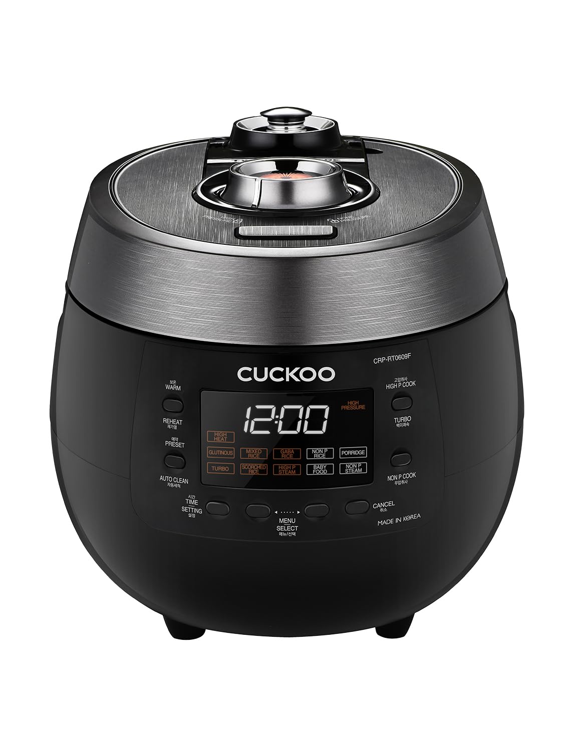 Cuckoo CRP-RT0609FW 6 cup Twin Pressure Plate Rice Cooker & Warmer with High Heat, GABA, Mixed, Scorched, Turbo, Porridge, Baby Food, Steam (Hi/Non Press.) and more, Made in Korea (White)