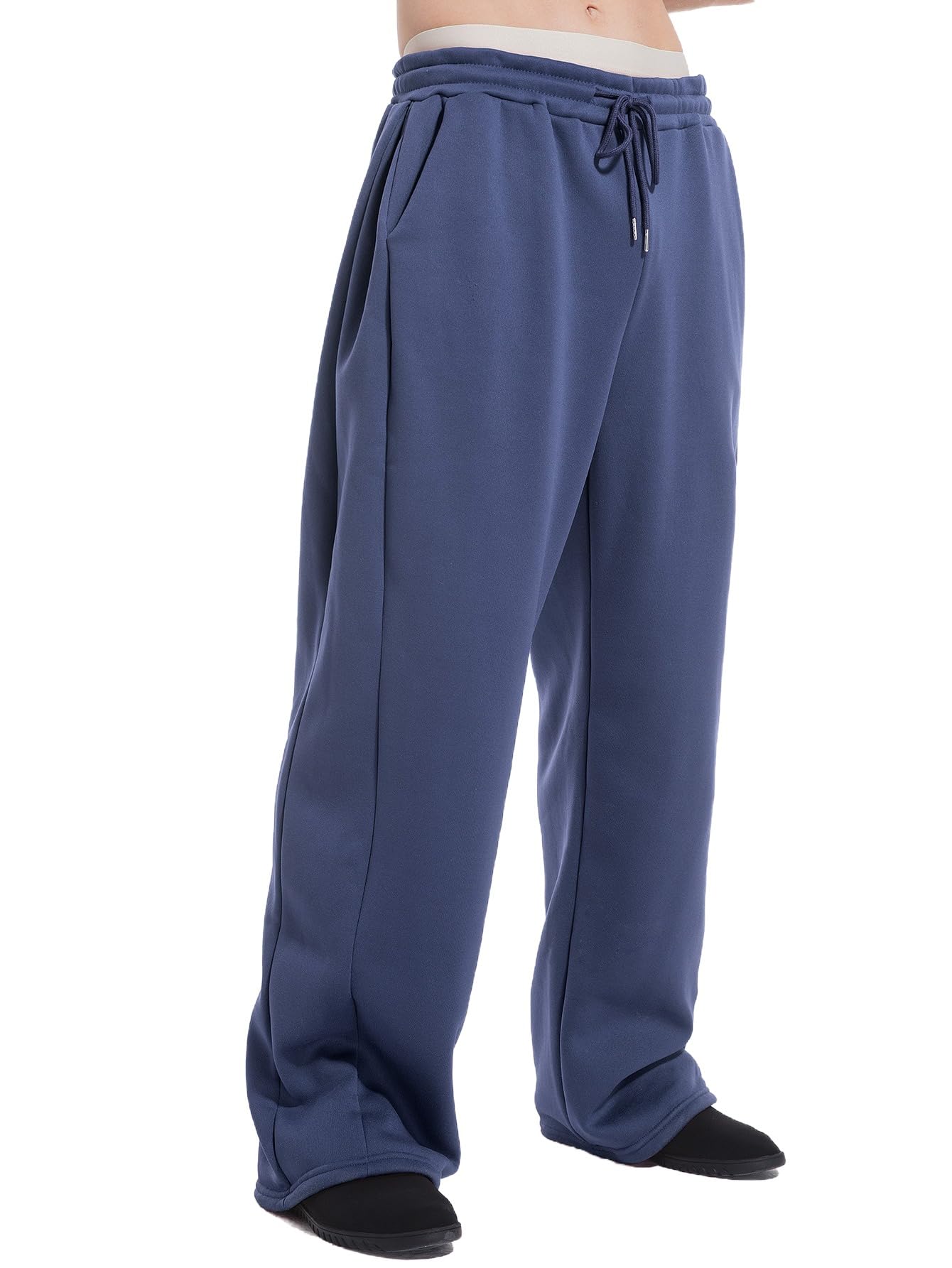 Men's Baggy Sweatpants Wide Leg Lounge Sweat Pants with Pockets
