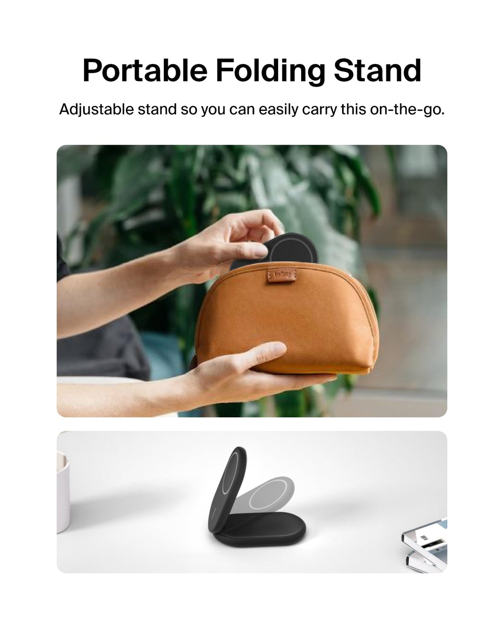 Belkin 3-in-1 MagSafe-Compatible iPhone Charger - Foldable Magnetic Qi2 Certified, MagSafe Charging Station for Phone, Apple Watch, AirPods - Wireless for Multiple Devices