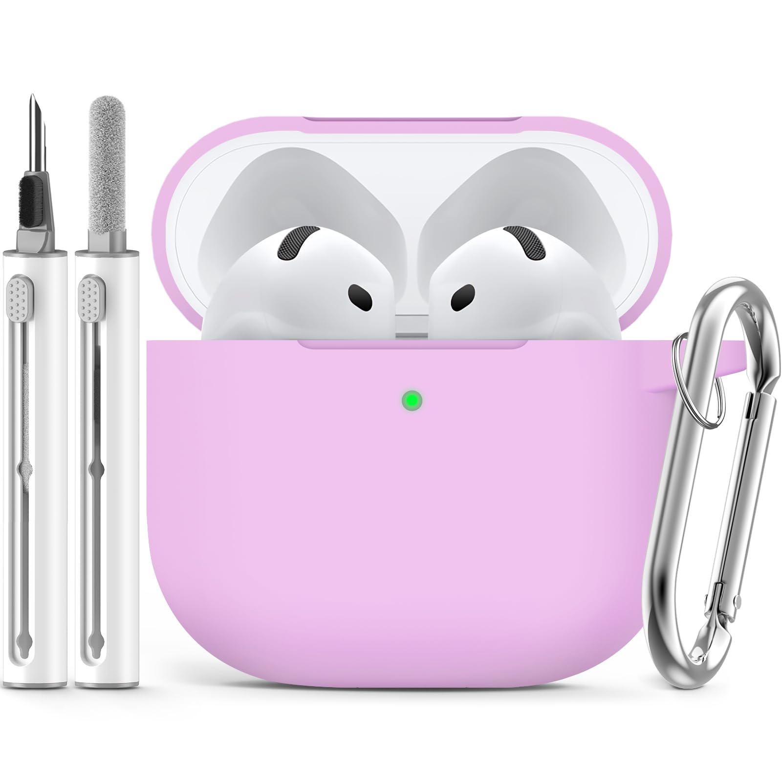 Ljusmicker for AirPods Pro 3 Case 2025 with Cleaner Kit,Soft Silicone Protective Cover for Apple AirPods Pro 3rd Generation Case for Women Men,AirPod Pro 3 CasesAccessories with Keychain-Light Lilac