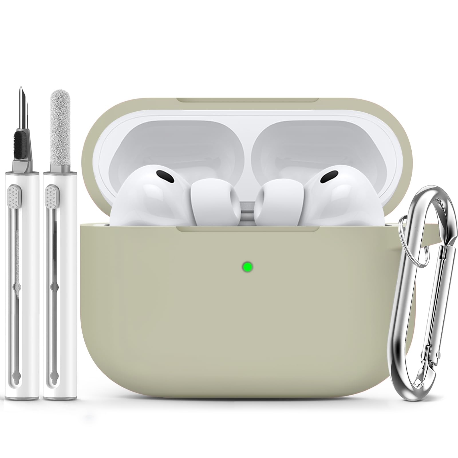 Ljusmicker for AirPods Pro 3 Case 2025 with Cleaner Kit,Soft Silicone Protective Cover for Apple AirPods Pro 3rd Generation Case for Women Men,AirPod Pro 3 CasesAccessories with Keychain-Light Lilac