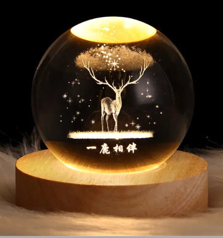 Galaxy Crystal Ball Lamp – LED Projection Night Light for Cozy Ambience