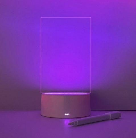 Glowing Acrylic Message Board – Reusable LED Writing Tablet for Desk Decor