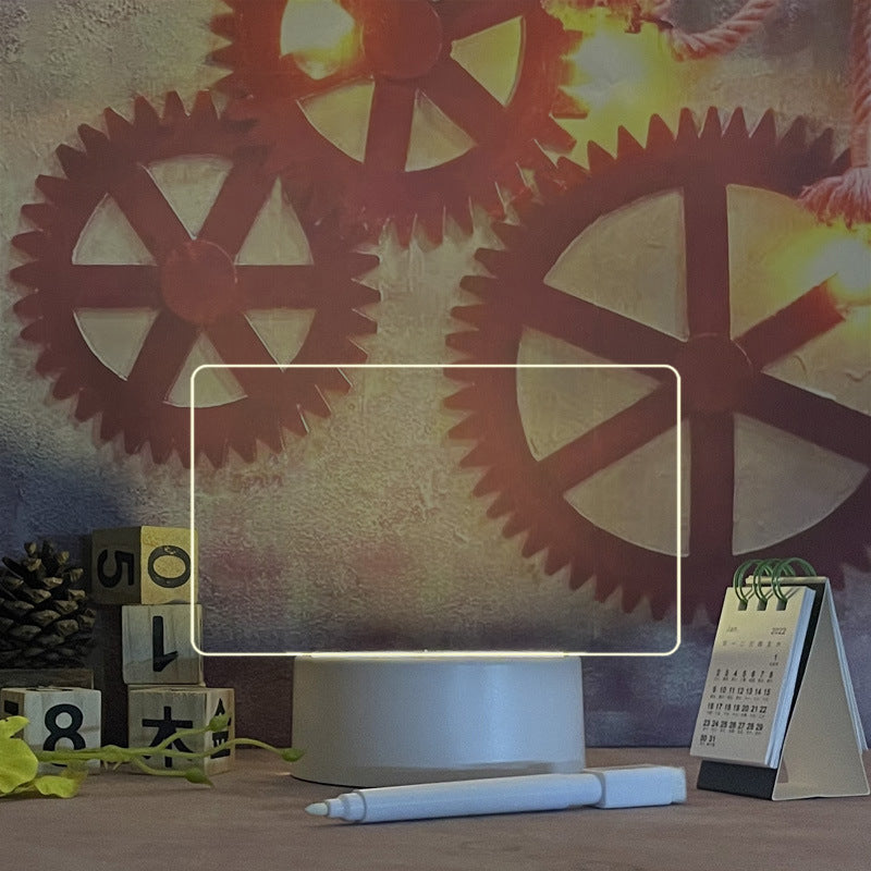 Glowing Acrylic Message Board – Reusable LED Writing Tablet for Desk Decor