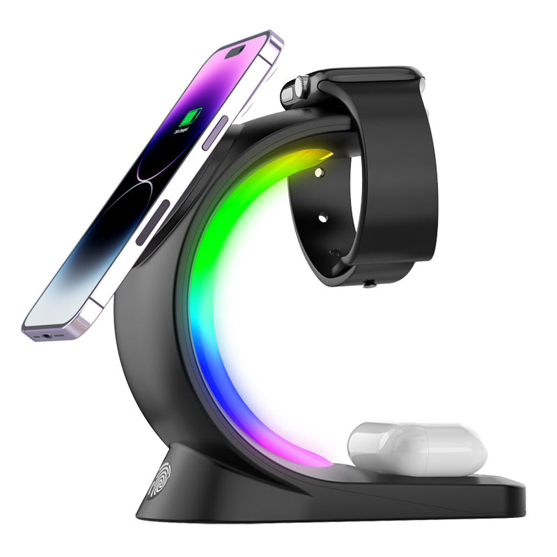 4-in-1 Wireless Charger Stand – Magnetic Fast Charging Dock for iPhone, AirPods & Watch