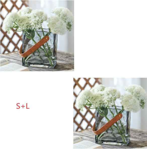 Light Luxury Glass Vase – Handbag Style Aquaculture Decoration for Home