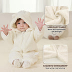 Newborn Baby Bear Outfit Suit Girls Boys Fleece Jumpsuit Romper Hooded Winter Snowsuit Clothes