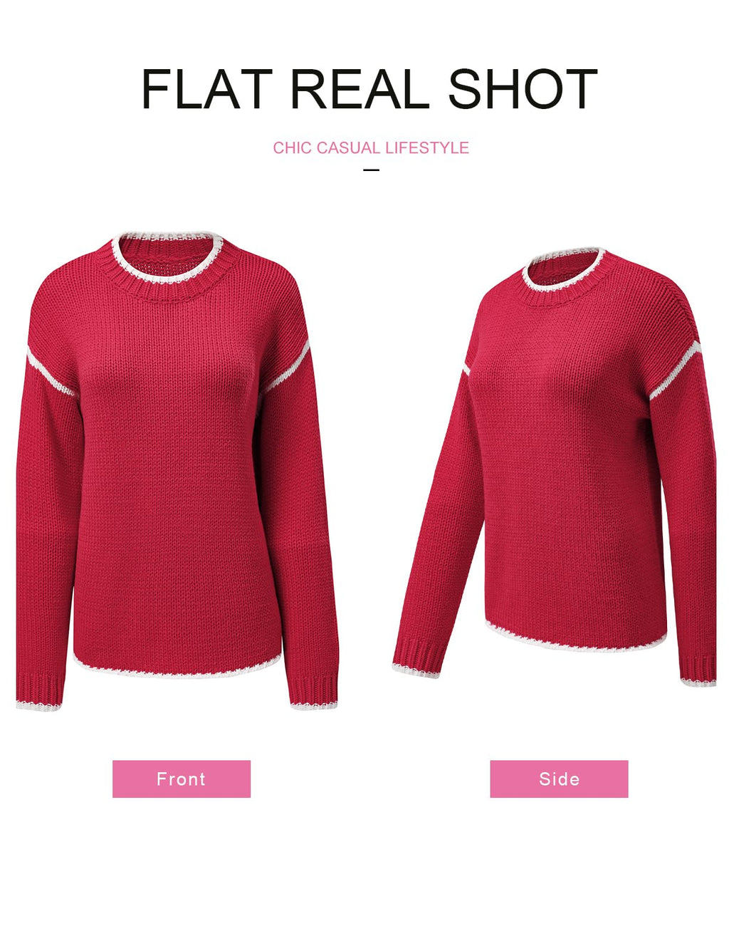 SHEWIN Womens Sweaters Crewneck Long Sleeve Knit Pullover Sweater Casual Fall Tops for Women 2025