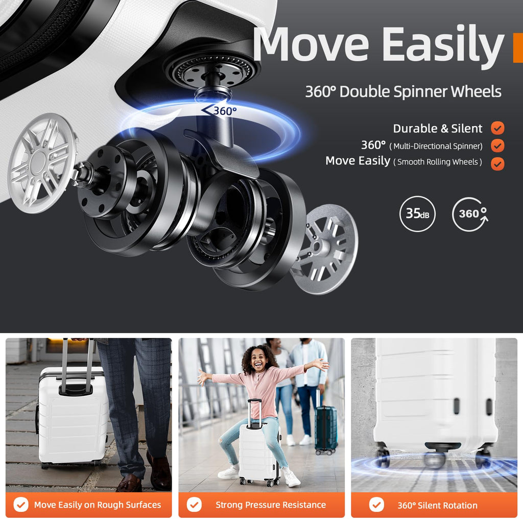 SHOWKOO Luggage Sets Expandable PC+ABS Durable Suitcase Double Wheels TSA Lock Mint Green